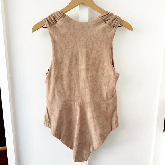 NANUSHKA brown Fran swimsuit with knotted detail